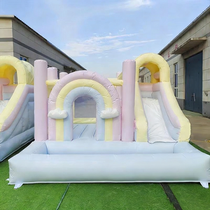 Nouvelle conception de terrain de jeux gonflable pour fêtes en plein air, château gonflable <span class=keywords><strong>rose</strong></span> avec toboggan et <span class=keywords><strong>piscine</strong></span> à balles - Product Image 3