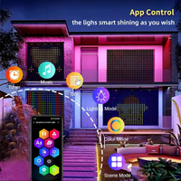 Lumières de rideau, application de contrôle, LED pixel RGB, LED intelligente, lumières de rideau pixel RGB, fête d'Halloween, éclairage de mariage, lampe LED de Noël