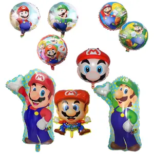 New Cartoon Mario Brothers Japanese Video Game Bros Mary Luigi Globos For Game On Birthday Party Decoration