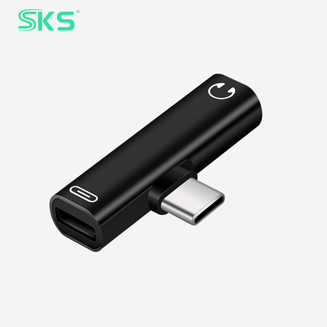 USB 2.0 Type C Male to Dual Type C 3.5mm Jack Adapter Aluminum Alloy 2 in 1 Audio and Charging Splitter for Android Phone Laptop