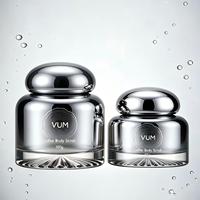 Pot de crème pour le visage en verre de luxe, flacon de lotion, emballage cosmétique personnalisé, 50 ml, cylindrique, transparent, givré, ambre, rose, bouchon à vis