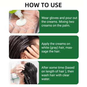 Crema di tintura per <span class=keywords><strong>capelli</strong></span> permanente nera organica 100% ammoniaca PPD libera naturale Non allergica ad azione rapida 5 mins copertura <span class=keywords><strong>capelli</strong></span> grigi/bianchi - Product Image 5