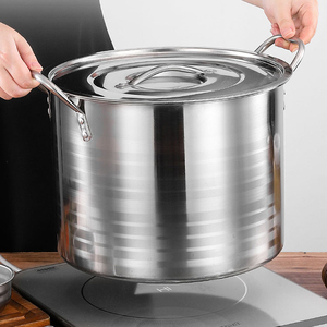 Ensemble de Cuisson de Cuisine 4 Pièces en Acier Inoxydable <span class=keywords><strong>Grande</strong></span> <span class=keywords><strong>Capacité</strong></span>, <span class=keywords><strong>Faitout</strong></span> Profond et <span class=keywords><strong>Grande</strong></span> Marmite à Soupe, Fond à Induction pour la Cuisson - Product Image 3