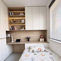 Armoire de chambre d'enfant blanche avec bureau intégré, combinaison de rangement spacieux pour la maison, mobilier de chambre d'enfant