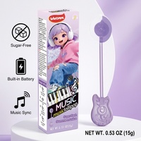 Sucette musicale en forme de guitare à conduction osseuse, bonbon dur sans sucre au goût naturel de fruits, jouet pour la vente en gros mondiale et les commandes en vrac