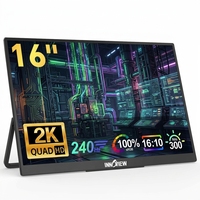 Extensor de Pantalla para Portátil de 16 Pulgadas, 2560X1600 2K QHD 240Hz IPS Mate, para Macbook, Surface Pro, PS5, Xbox
