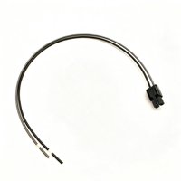 Kabel Harness Konektor Plastik Hitam 2-Pin Kustom Pabrik, Ujung Tanpa Isolasi, untuk Catu Daya & Peralatan Rumah Tangga