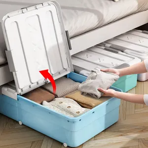 Hangqiu नई डिजाइन duvet के तहत आयोजक बिस्तर में रहने वाले बॉक्स भंडारण के तहत बिस्तर भंडारण बॉक्स