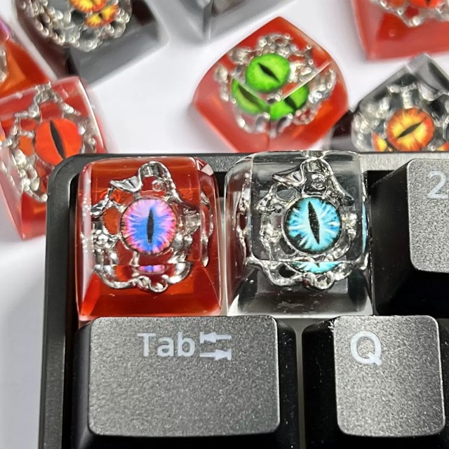 Mini Planet Handmade 3d Printed Resin Keycaps Customized Creative Keycaps for Mx Switches Mechanical Keyboard Skull Theme Design