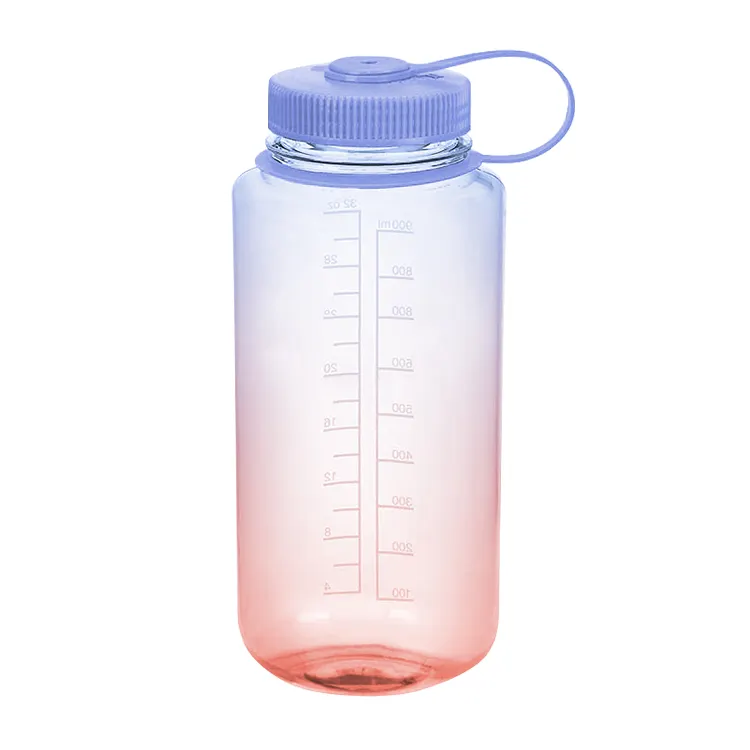 32 oz biểu tượng tùy chỉnh 32 oz 1000ml thể thao uống rõ ràng BPA free Tritan nhựa rộng miệng chai nước với nắp