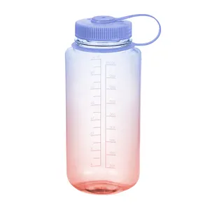 32oz Custom Logo 32 oz 1000ml Sports Drinking Clear BPA Free Tritan Plastic Wide Mouth Water Bottle with Lid