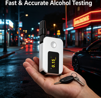 Airsense K1 Alat Tes Alkohol Fuel Cell Breath Analyzer Breathalyser Portabel Layar LCD Digital USB-C Dapat Diisi Ulang Respon 5 Detik