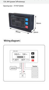 ZFX-D01 LED 온도 컨트롤러 배터리 모니터 12V 배터리 테스터 48V 배터리 테스터 디지털 배터리 전압계 전력 감지기 - Product Image 6