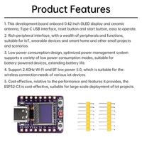 ESP32-C3 Wifi BT5.0 papan pengembangan 4m SPI Flash Antarmuka tipe-c dengan layar OLED 0.42 inci aksesori perangkat pintar DIY