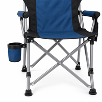 Chaise de plage pliable inclinable réglable avec cadre en métal, chaise de camping d'extérieur avec porte-gobelet pour jardin, bord de lac, pique-nique