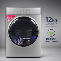 Sèche-linge électrique grande capacité 12 kg, sécheuse à tambour en acier inoxydable pour vêtements, usage domestique