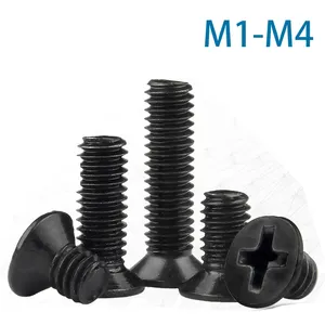 M1 M1.2 M1.4 M1.5 M1.6 M2 M2.5 M2.6 M3 M3.5 M4 M5 M6 M8 블랙 카본 스틸 크로스 필립스 플랫 카운터 싱크 헤드 나사 볼트