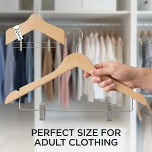 Cintres en bois personnalisés pour vêtements d'adultes et costumes, prix d'usine OEM - Product Image 6