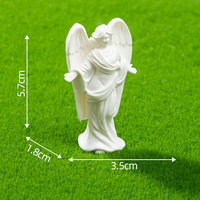 Ornamen Lanskap Miniatur DIY Terbaru, Figur Malaikat Penjaga Resin Putih untuk Dekorasi Taman, Rumah, dan Meja