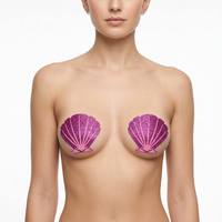 Couvre-mamelons jetables Flash Pasties pour femmes coquille autocollant sous-vêtements accessoires pour les fêtes