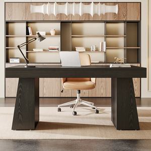 <span class=keywords><strong>Tribesigns</strong></span> <span class=keywords><strong>Escritorio</strong></span> ejecutivo de 55 pulgadas, <span class=keywords><strong>escritorio</strong></span> de oficina en casa moderno de mediados de siglo con base trapezoidal doble, <span class=keywords><strong>escritorio</strong></span> de estación de trabajo de negocios - Product Image 5