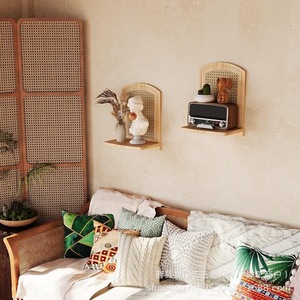 Wooden <b>wall</b>-<b>mounted</b> aromatherapy vase <b>shelf</b>, simple home living room <b>wall</b>-<b>mounted</b> flower pot <b>shelf</b>, decorative rack - Product Image 3