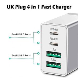 40W USB C Charger Block 2 Pack 4 Port Type C Fast Charging Brick Dual PD QC Wall Plug <b>Adapter</b> for Phone 11-17 - Product Image 4
