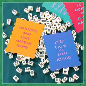 Mélangeur de tuiles de Mahjong coloré en PVC épais avec motifs et inscriptions, à bords ondulés, pour mélanger et mélanger les tuiles, Cadeaux de Mahjong - Product Image 3