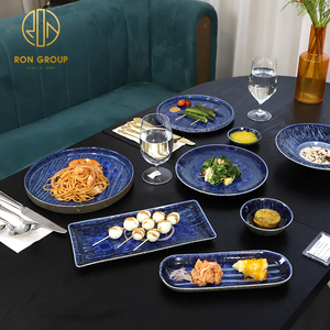 Vajilla de Porcelana de Grado Alimenticio, Plato para Salsa de Pasta Azul de 9/11 Pulgadas para Restaurante, Vajilla Comercial - Product Image 6