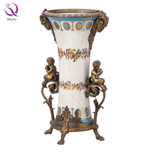 Vase en laiton vintage en forme <span class=keywords><strong>de</strong></span> tête <span class=keywords><strong>de</strong></span> mouton, vase à fleurs sur pied, ange, vase en <span class=keywords><strong>porcelaine</strong></span> haut <span class=keywords><strong>de</strong></span> gamme pour la décoration <span class=keywords><strong>de</strong></span> la maison <span class=keywords><strong>de</strong></span> style européen - Product Image 4