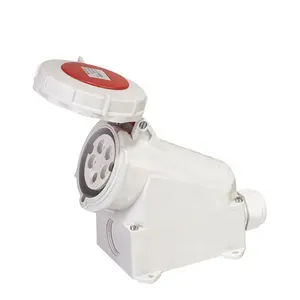 Prise industrielle rouge, prise électrique étanche IP67, 230V, 400V, 16A, 32A, 63A, 125A, 3P, 4P, 5P