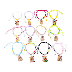 Braccialetto Kapibala con Perline Regolabili e Ciondolo Orso Cartoonesco, Gioielli alla Moda per Bambini, 1800 Pezzi per Scatola - Product Image 2