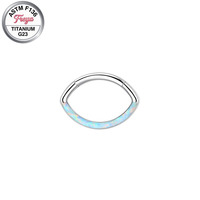 Anneaux de piercing pour le nez en forme d'œil de diamant Freya pour femmes, boucles d'oreilles en zircon opale, anneaux de nez Rook Daith tendance en titane G23