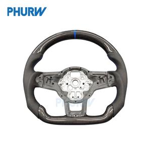 Volants de direction personnalisés PHURW pour voitures, fibre de carbone + cuir, volant de direction pour VW <span class=keywords><strong>Golf</strong></span> <span class=keywords><strong>GTI</strong></span> 7, volant de course automobile - Product Image 2