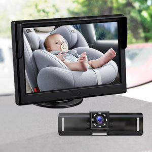 8 Led hồng ngoại tầm nhìn ban đêm phía sau ghế giám sát bé xe máy ảnh với 4.3 inch HD hiển thị dễ dàng gắn ống kính góc rộng cho du lịch - Product Image 1