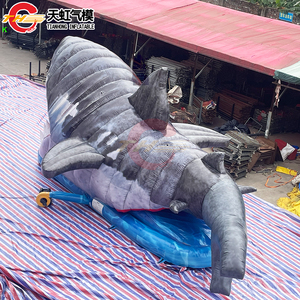 Tobogán de tiburón inflable gigante de 11m de largo, carrera de obstáculos inflable con <span class=keywords><strong>boca</strong></span> de tiburón feroz, juego deportivo a la venta - Product Image 2