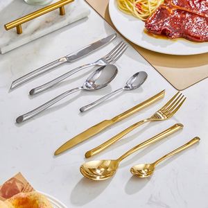 Ensemble de couverts de luxe en acier inoxydable de haute qualité, personnalisable avec logo, écologique, finition dorée, pour hôtels et mariages - Product Image 4