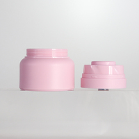 Pot cosmétique vide rechargeable sous vide en plastique PP sans BPA, rose mat, avec pompe sans air, pour crèmes hydratantes pour le visage