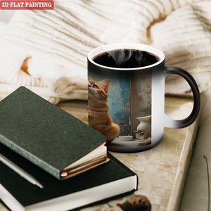 <b>Ceramic</b> Mug Frosted Black 11oz Heat Activated Color Changing Daily <b>Cup</b> - Product Image 3