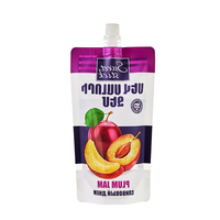 250ml 130mikron Oranye Ungu Hijau Kuning Putih PET/NY/PE Gloss Varinsh Jam Spout Stand up Packaging Bag dengan Jendela Pemasok