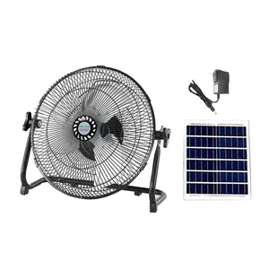 Có Thể Sạc Lại Năng Lượng Mặt Trời Sạc Fan 12Inch 10000MAh Công Suất Lớn Nhôm Cánh Quạt Với Năng Lượng Mặt Trời Bảng Điều Khiển Di Động Powered Fan