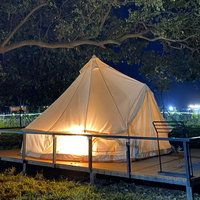 Tente de camping portable en toile super épaisse pour l'extérieur, tente de camping remorquable, imperméabilisation >3000 mm, diamètre 3 m, hauteur 2 m, commande