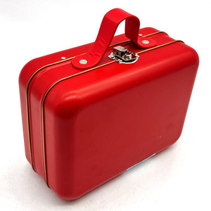 Fabbrica diretta In pronto Stock di lusso In metallo argento lattina valigia vuota In metallo rettangolare scatola da pranzo In latta con serratura - Product Image 3