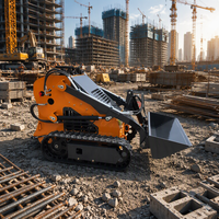 Mini Skid-steer Loader Berkualitas Tinggi, Skid-steer Loader Beroda Rantai untuk Segala Medan, Skid-steer Loader dengan Bucket