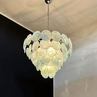 Lustre rond en verre de Murano vert de conception italienne moderne pour hôtel et salon, luminaires suspendus exclusifs