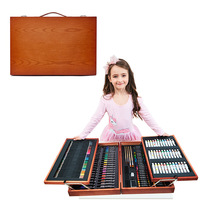 Vente en gros de coffrets cadeaux de luxe sur mesure, coffrets en bois surdimensionnés de 174 pièces, ensemble d'art et de peinture artisanale de haute qualité