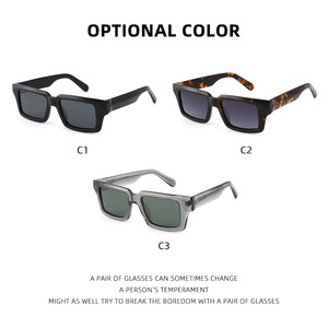 Lunettes de soleil polarisées UV400 vintage italiennes de haute qualité, monture carrée en acétate tendance Y2K pour femmes et hommes, idéales pour la conduite, les voyages et les fêtes - Product Image 3