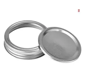 70 86mm Wide Mouth Mason Jar Metal silver gold Airtight lid for canning Aluminum Gasket Cover with Sealing Ring Tinplate Split