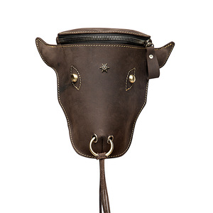 Nuovo strato <span class=keywords><strong>di</strong></span> testa pazzo in pelle <span class=keywords><strong>di</strong></span> cavallo in pelle <span class=keywords><strong>di</strong></span> mucca da uomo retrò super cool testa <span class=keywords><strong>di</strong></span> mucca <span class=keywords><strong>borsa</strong></span> da gamba in vita da 7 pollici <span class=keywords><strong>di</strong></span> grande capacità - Product Image 1