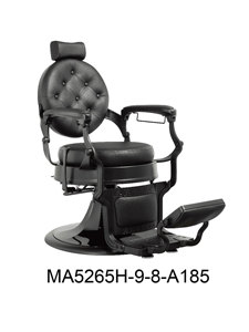 Silla de Salón Elegante Negra de Aluminio para Barbería y Taller con Reclinación y Rotación de 360 Grados - Product Image 6